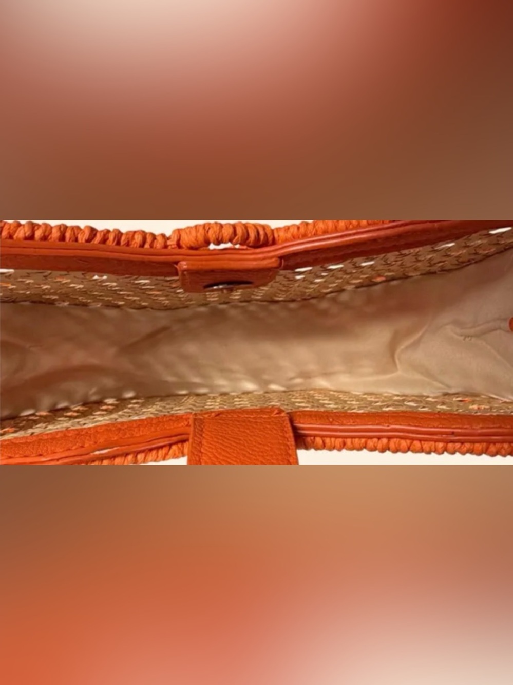 Vintage Orange Citrus Slice Wicker Rattan Circular Novelty Bag - Picture 11 of 15